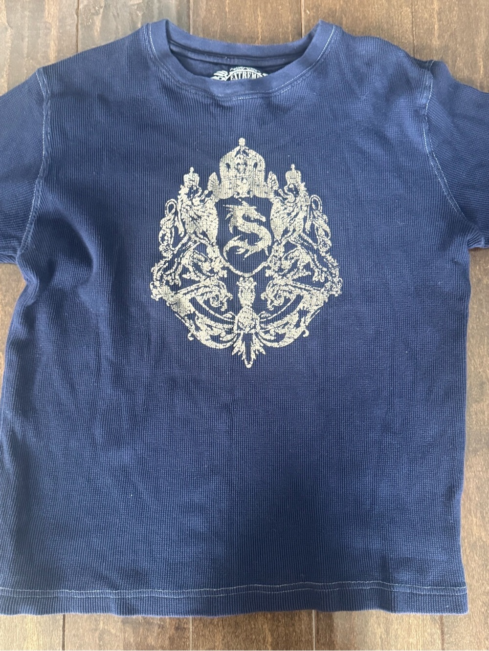Navy Blue Graphic Crest Tee